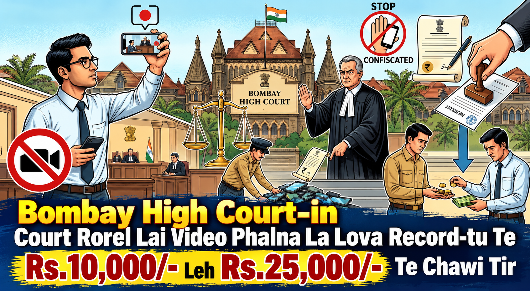 Bombay High Court-in Court Rorel Lai Video Phalna La Lova Record-tu Te Rs.10000/- Leh Rs.25000/-  Te Chawi Tir