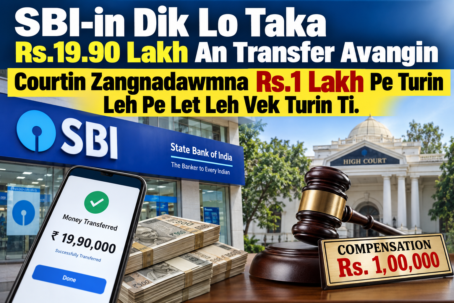 SBI-in Dik Lo Taka Rs.19.90 Lakh An Transfer Avangin Courtin Zangnadawmna Rs.1 Lakh Pe Turin Leh Pe Let Leh Vek Turin Ti