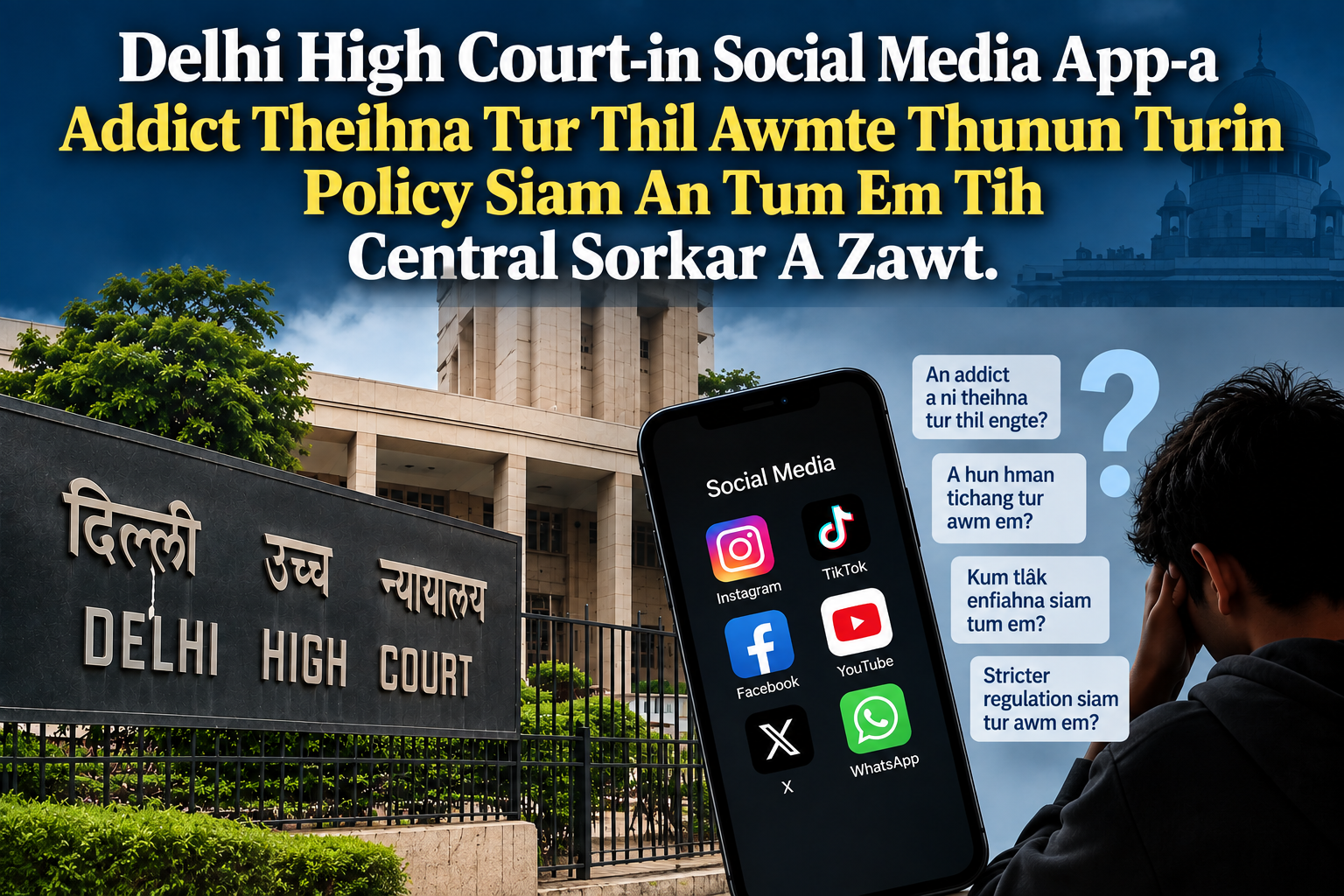 Delhi High Court-in Social Media App-a Addict Theihna Tur Thil Awmte Thunun Turin Policy Siam An Tum Em Tih Central Sorkar A Zawt